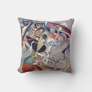 In Grey Kandinsky Modern Abstract Artwork Cushion