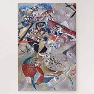 In Grey Kandinsky Modern Abstract Artwork Jigsaw Puzzle