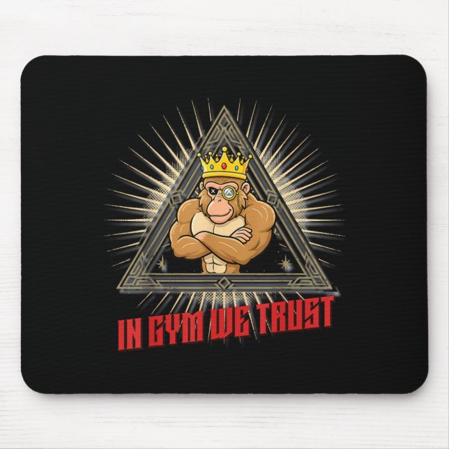 In Gym We Trust Funny Gym Tee Beak Bros Fitness De Mouse Pad (Front)