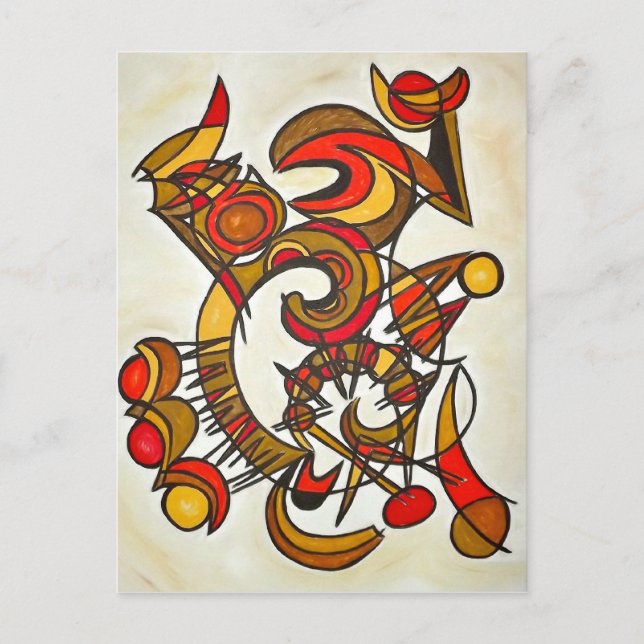 In Harmony And Out Of Tune - Abstract Art Postcard (Front)