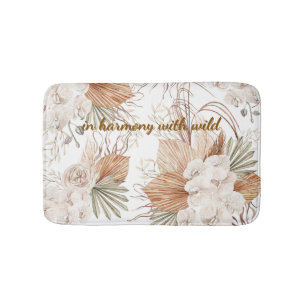 In Harmony with the Wild Bath Mat Boho Bathroom