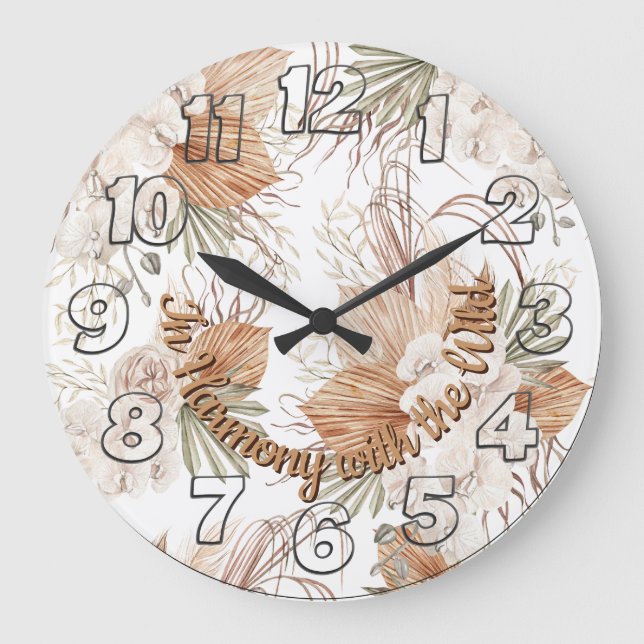 In Harmony with the Wild Wall Clock | Boho Decor (Front)