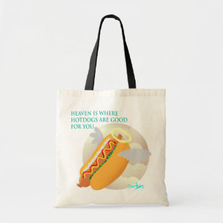 In heaven, hotdogs are good for you tote bag