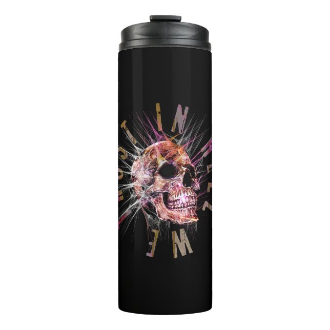 IN HELL WE TRUST SKULL THERMAL TUMBLER (Front)