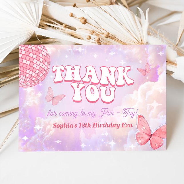 In Her Birthday Era 18th Birthday Party Thank You Card (Creator Uploaded)