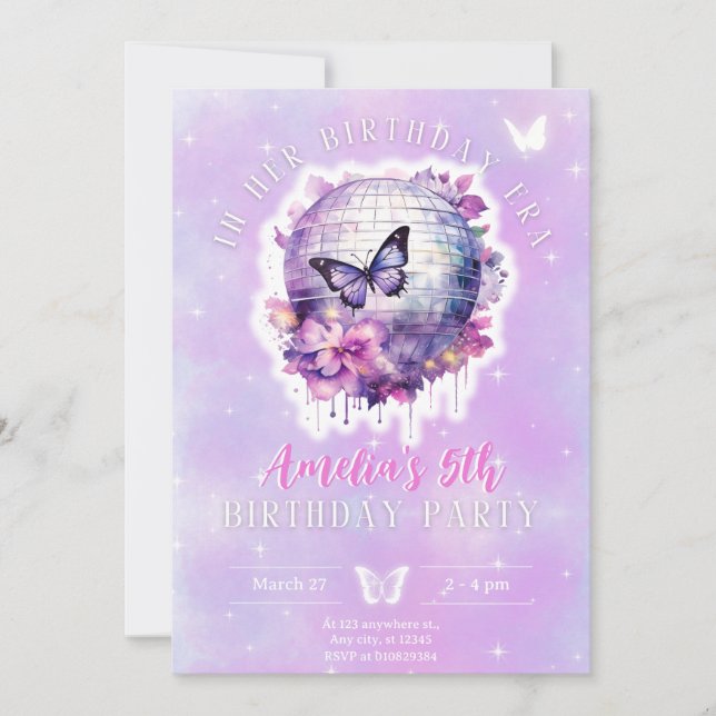 In her birthday era birthday invitation teen girl (Front)