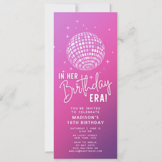 In Her Birthday Era, Era Party, Eras Party Photo Invitation (Front)