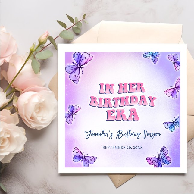 In Her Birthday Era Party Napkin (Creator Uploaded)