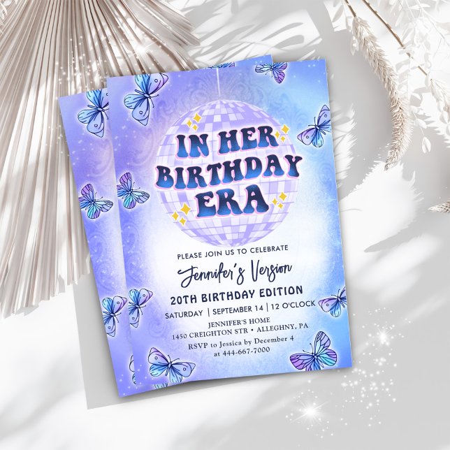 In Her Birthday Era Purple Butterfly Birthday Invitation (Creator Uploaded)