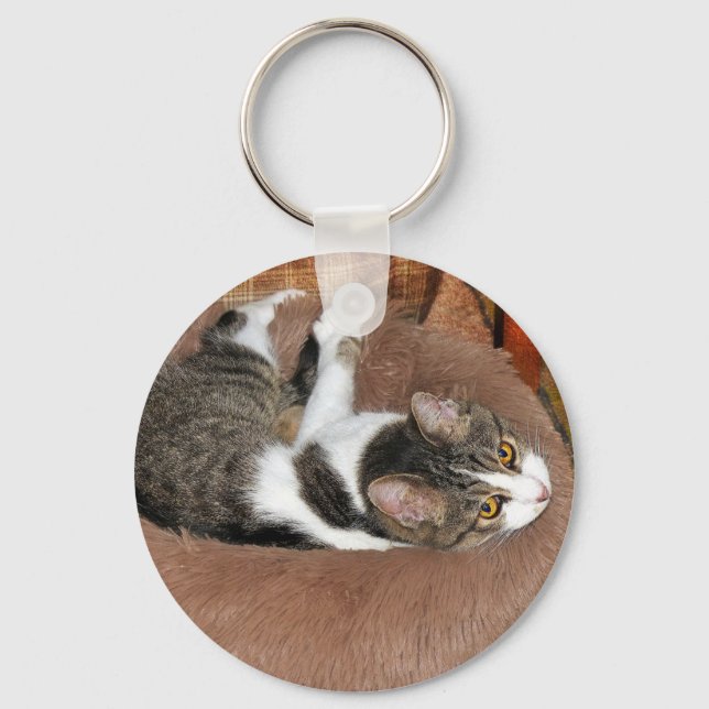 In Her Cat Bed Key Ring (Front)