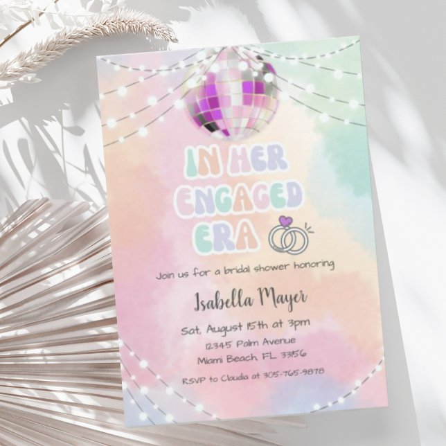In Her Era Music Retro Pastel Bridal Shower Invitation (Creator Uploaded)
