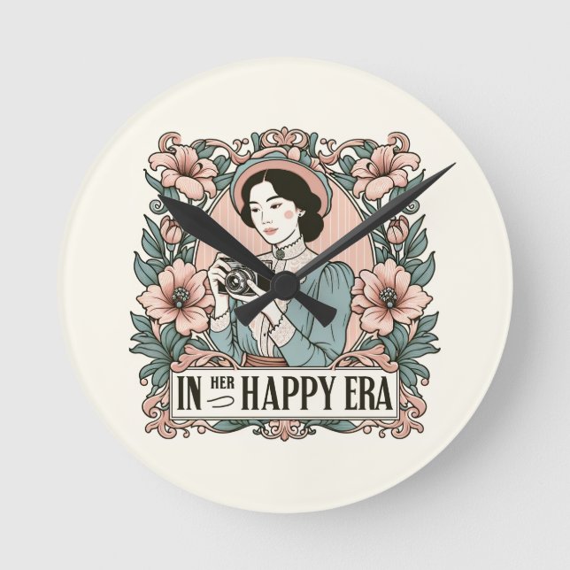 In Her Happy Era Swift Round Clock (Front)