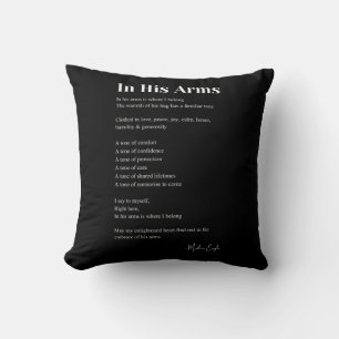 In His Arms Love Poem Decor Cushion