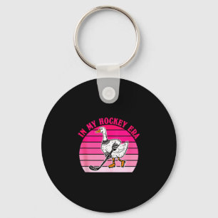 In hockey girl era silly goose vintage design key ring