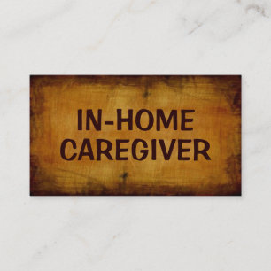 In-Home Caregiver Antique Business Card