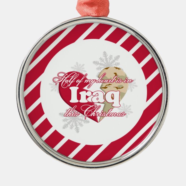 In Iraq this Christmas Round Ornament (Front)