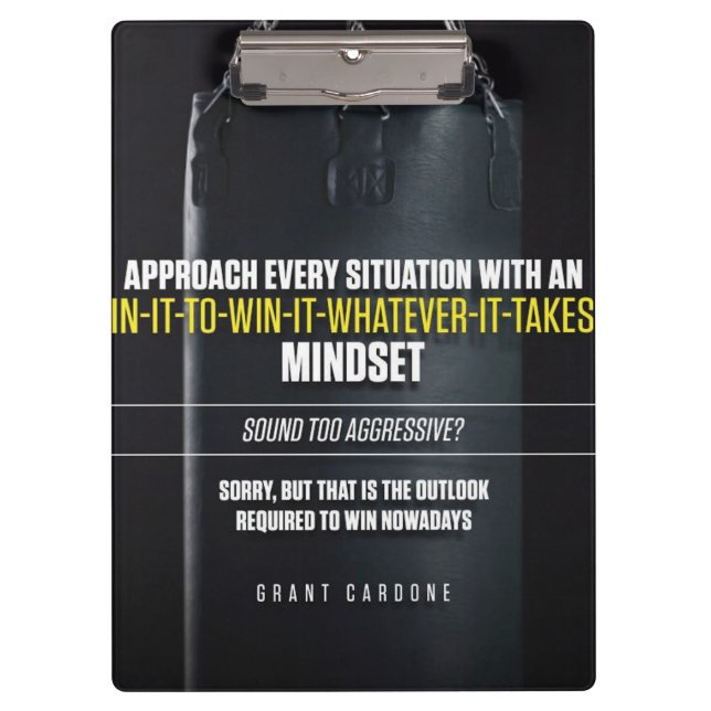 In It To Win It Mindset - Workout Motivational Clipboard (Front)