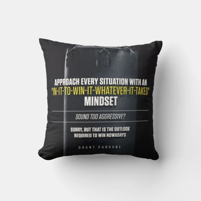 In It To Win It Mindset - Workout Motivational Cushion (Front)