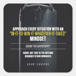 In It To Win It Mindset - Workout Motivational Square Sticker