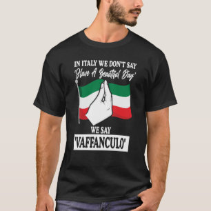 in Italy we don't say have a beautiful day Italy V T-Shirt