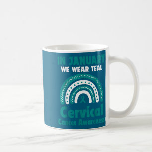 In January We Wear Teal Cervical Cancer Awareness  Coffee Mug