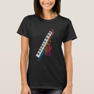 In Jesus Name I Play Piano Player Christian Music T-Shirt