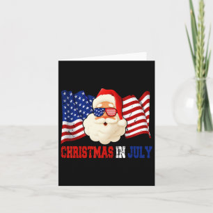 In July Hawaiian Santa American Pride 4th July  Card