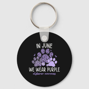 In June We Wear Purple Dog Cat Paw Heimerheimer Aw Key Ring