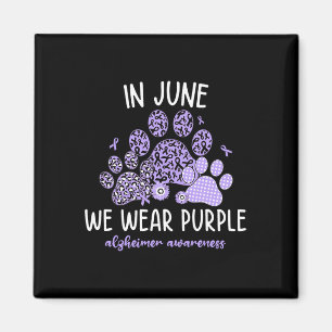In June We Wear Purple Dog Cat Paw Heimerheimer Aw Magnet