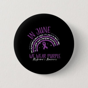 In June We Wear Purple Heimerheimer Awareness Mont 6 Cm Round Badge