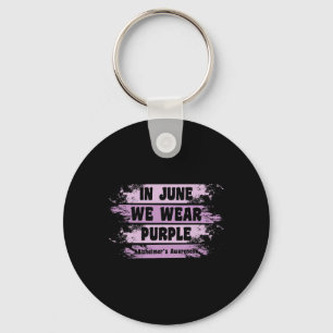 In June We Wear Purple Heimerheimer Awareness Mont Key Ring