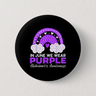In June We Wear Purple Heimers Awareness Dementia 6 Cm Round Badge
