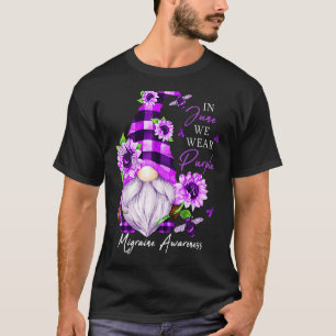 In June We Wear Purple Migraine Awareness Gnome T-Shirt