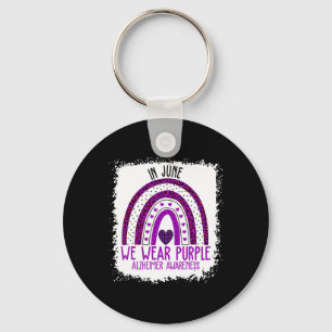 In June We Wear Purple Ribbon Heimerheimer Awarene Key Ring