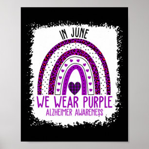 In June We Wear Purple Ribbon Heimerheimer Awarene Poster