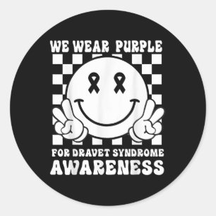 In June We Wear Purple Smile Face Dravet Syndrome Classic Round Sticker