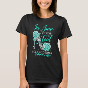 In June We Wear Teal Butterfly Scleroderma Awarene T-Shirt