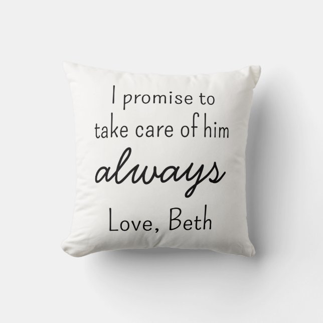In-Law custom pillow - Personalised Wedding Keep (Front)