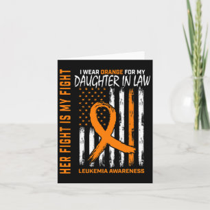 In Law Leukaemia Cancer Awareness American Flag Card