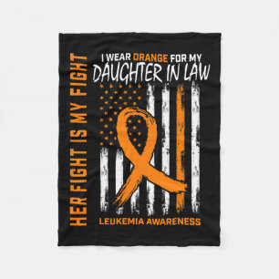 In Law Leukaemia Cancer Awareness American Flag Fleece Blanket