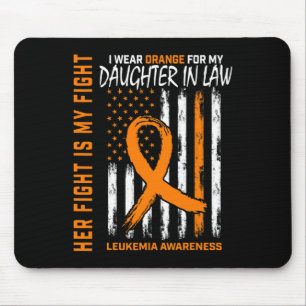 In Law Leukaemia Cancer Awareness American Flag Mouse Pad