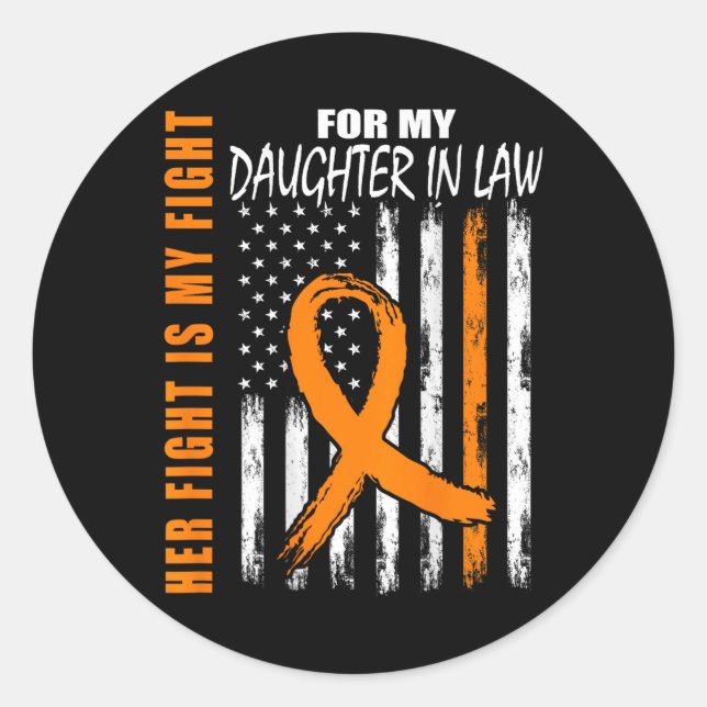 In Law Multiple Sclerosis Awareness Ms Flag On Bac Classic Round Sticker (Front)