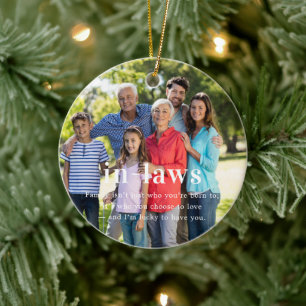 In-Laws   Sentimental Photo Keepsake Christmas Ceramic Ornament