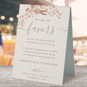 In Lieu of Favours Bohemian Wedding Donation