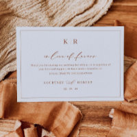 In Lieu of Favours Card Thank You Charity Note