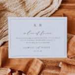 In Lieu of Favours Card Thank You Charity Note<br><div class="desc">Our flat note card features a minimal monogram and elegant calligraphy - Thank your wedding guests and let them know you have made a donation to your favourite charity on their behalf.</div>