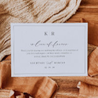 In Lieu of Favours Card Thank You Charity Note