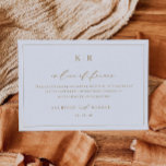 In Lieu of Favours Card Thank You Charity Note<br><div class="desc">Our flat note card features a minimal monogram and elegant calligraphy - Thank your wedding guests and let them know you have made a donation to your favourite charity on their behalf.</div>