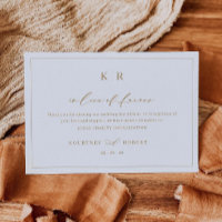 In Lieu of Favours Card Thank You Charity Note