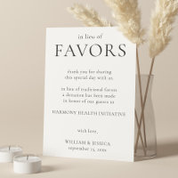 In Lieu of Favours Minimalist Wedding Donation
